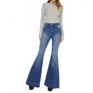 NEW KANCAN braelynn essentials high rise super flare jeans in blue